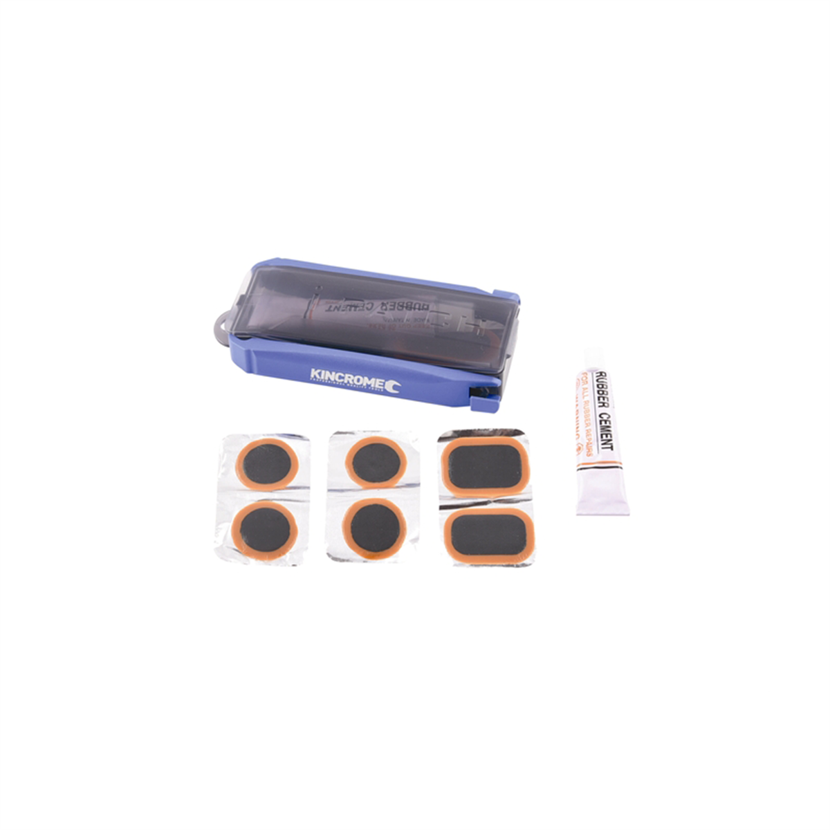 Kincrome Tyre Puncture Repair Kit - 2 Levers, 6 Patches - Blue - 100mm x 50mm x 10mm