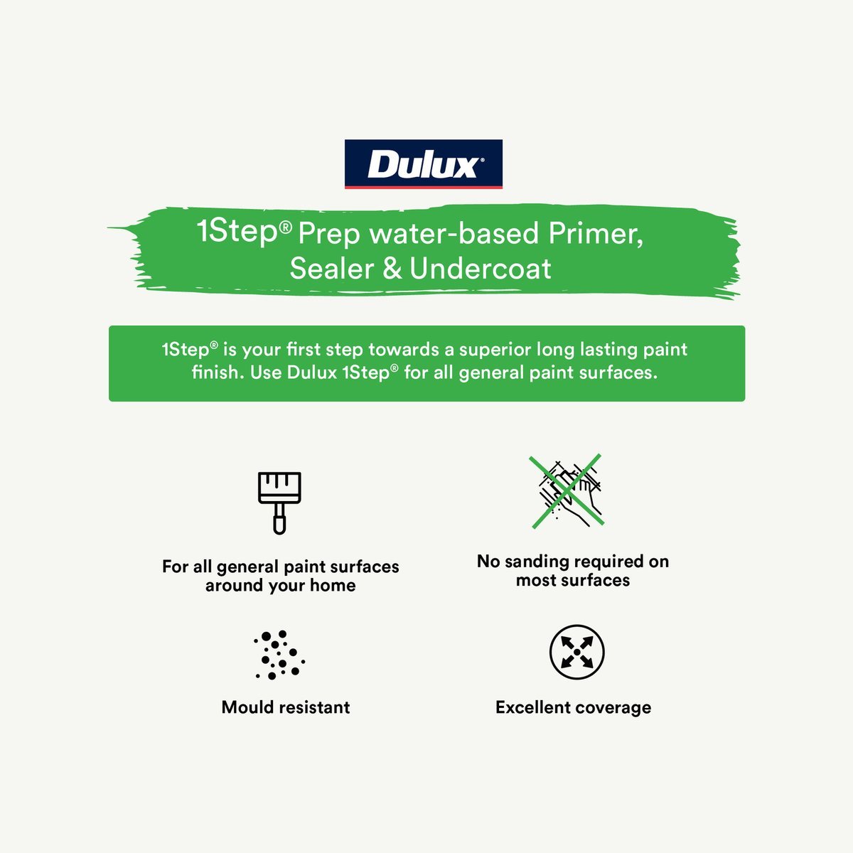 Dulux 1Step Prep Primer Sealer 500ml Water Based Mould Resistant