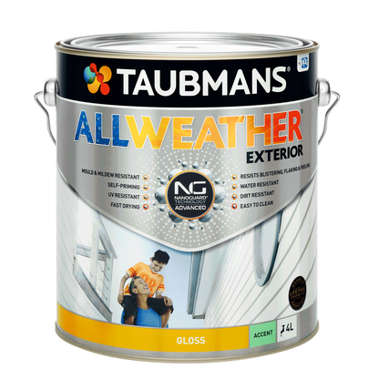 Taubmans All Weather Exterior Paint - 4L - Accent - Gloss
