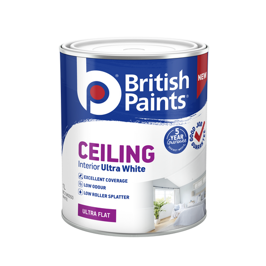 British Paints Ceiling Interior Ultra White - 1L