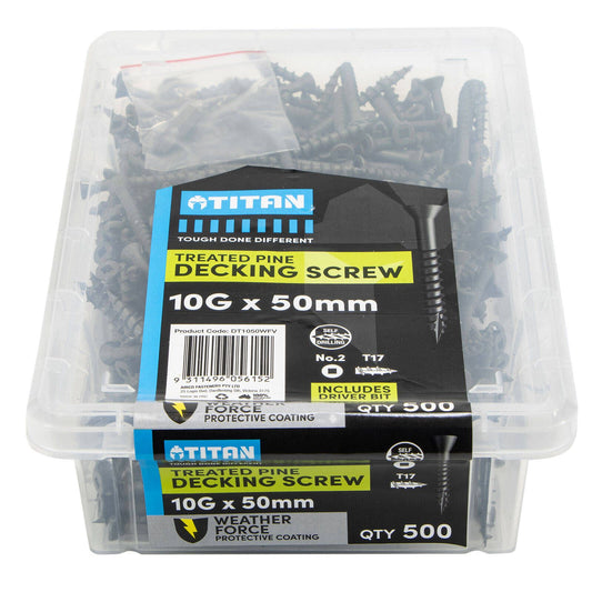 Titan Treated Pine Decking Screw - 10g x 50mm - 500 Pack