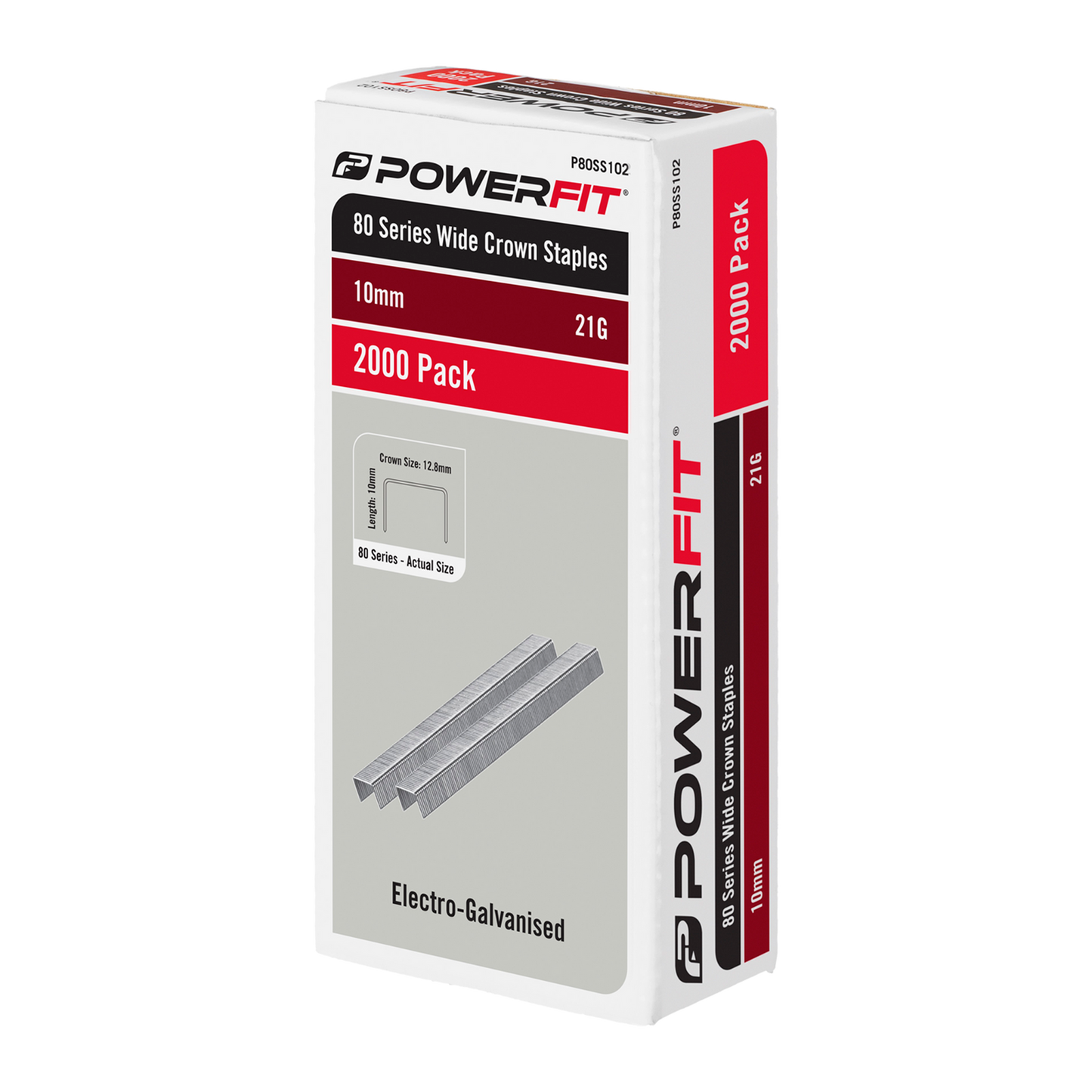 Powerfit Wide Crown Staples - 10mm - 2000 Pack