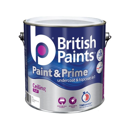 British Paints Ceiling Paint Prime White - 4L