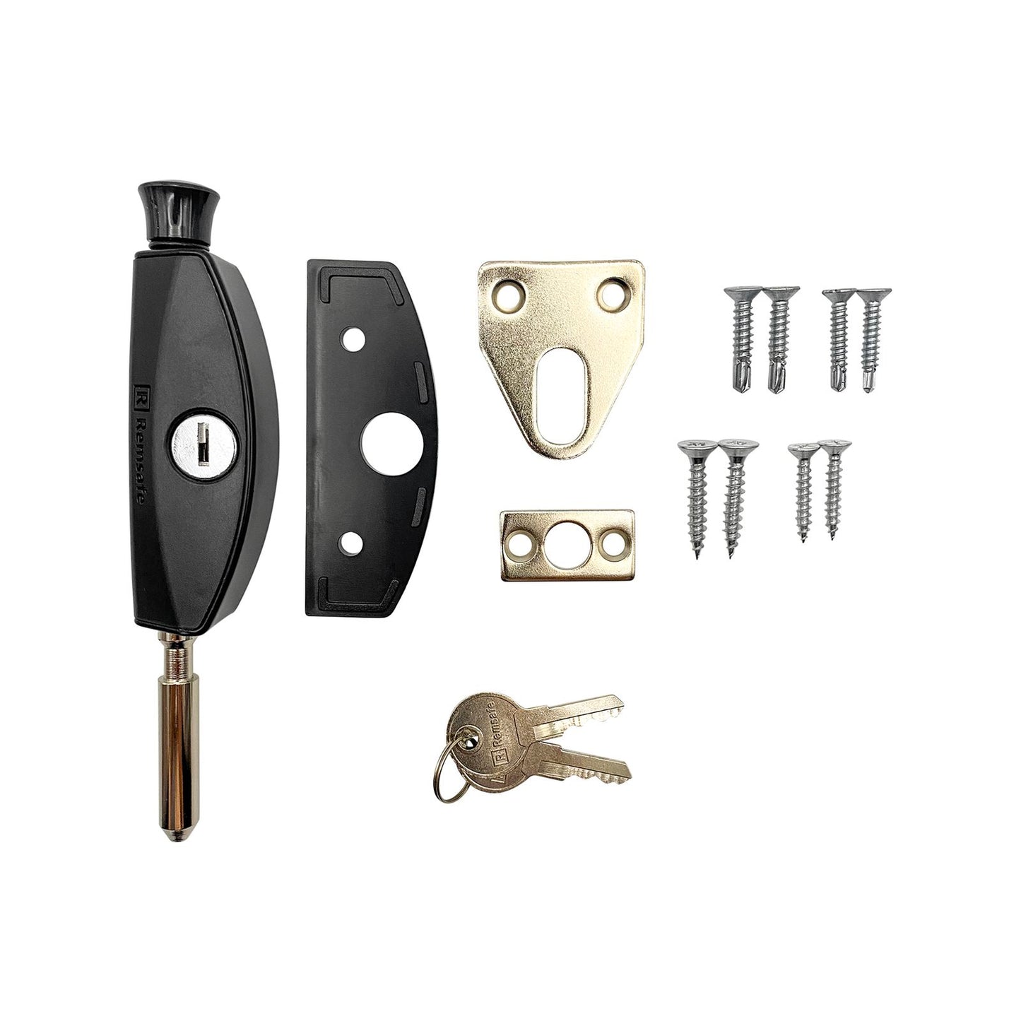 Remsafe Black Window Door Patio Bolt - 53mm
