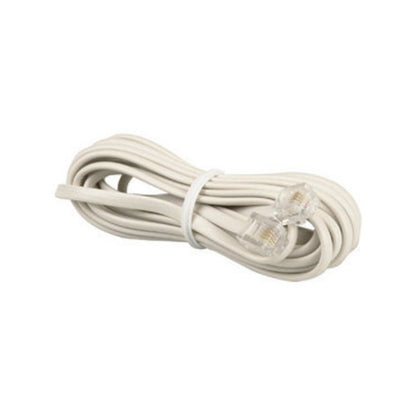 Jackson 5m RJ12 White Telephone Lead - Plastic - Easy To Use - Durable