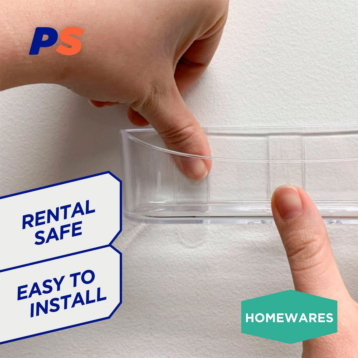 Permastik Clear Utility Caddy - 1kg Capacity - 45mm x 45mm x 163mm