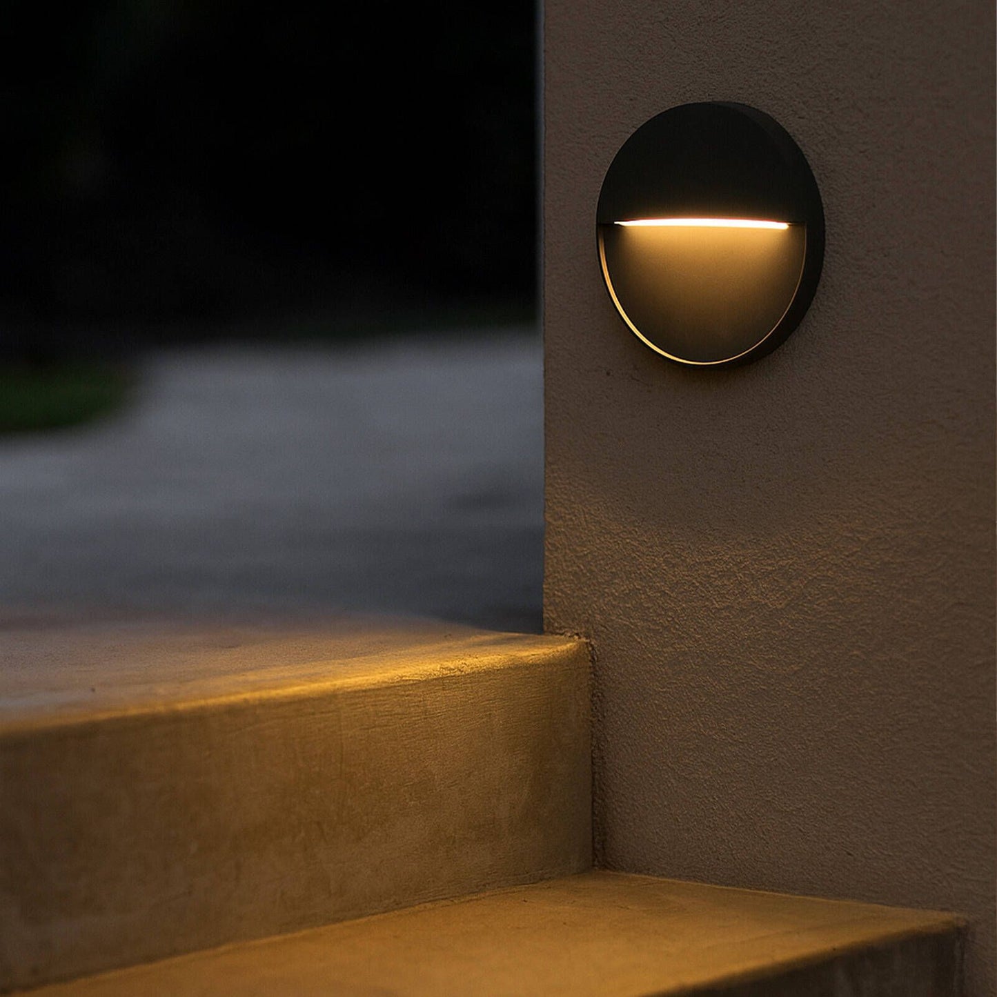 Arlec 4W Black CCT LED Round Exterior Step Light - 110 x 25mm