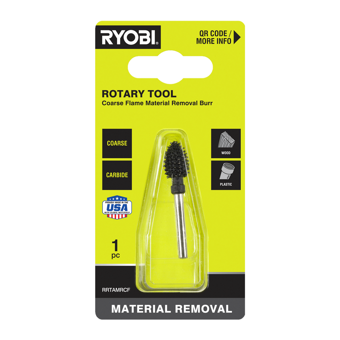 Ryobi Rotary Coarse Flame Material Removal Burr - 51 x 21 x 101mm