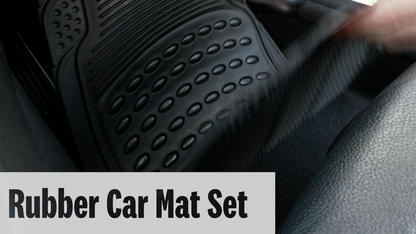 All Set Black PVC Car Floor Mat - 430 x 705mm - 4 Piece