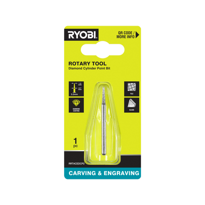 Ryobi Rotary Diamond Cylinder Point Bit - 1.5mm