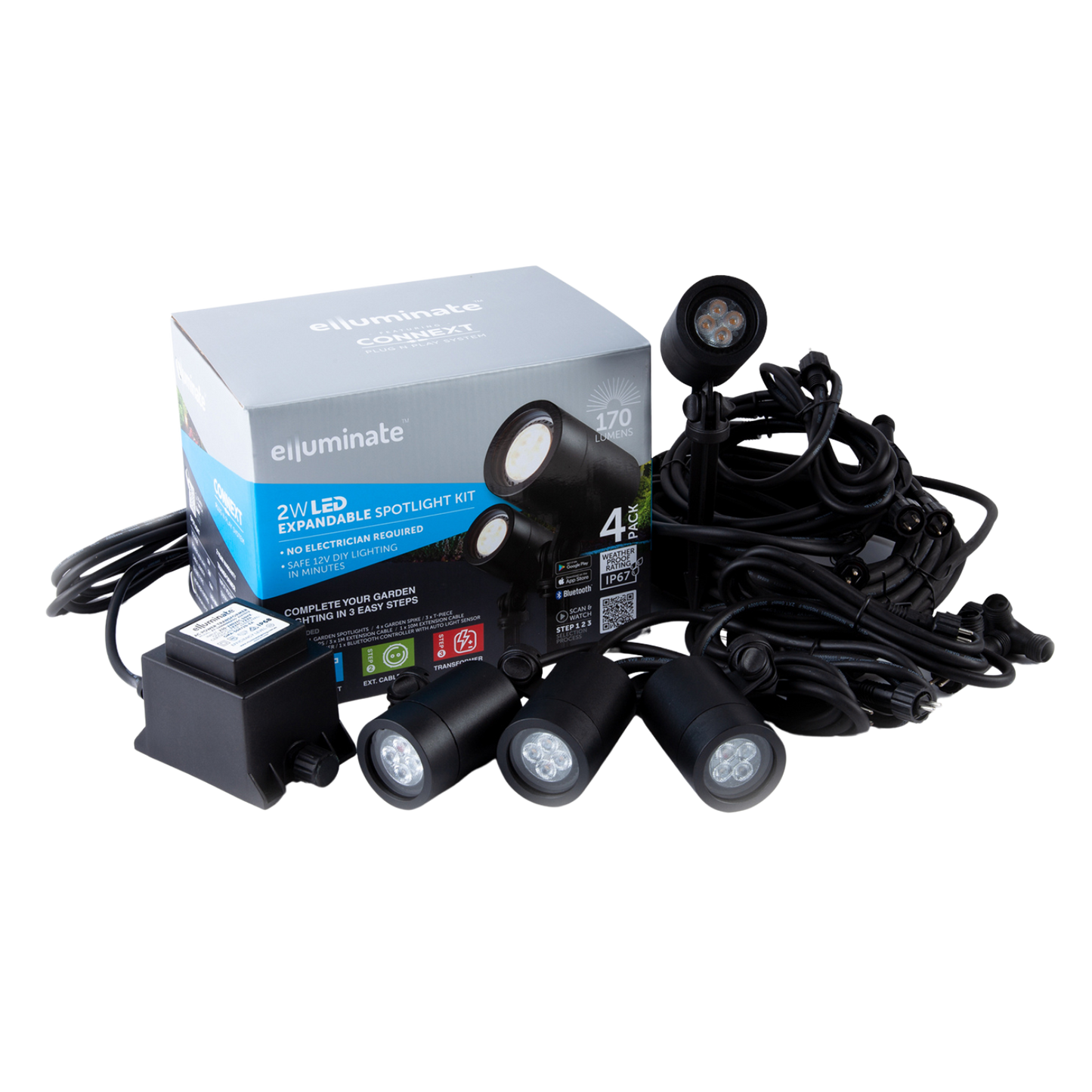 Elluminate Bluetooth Spotlight Garden Kit - 4 Pack