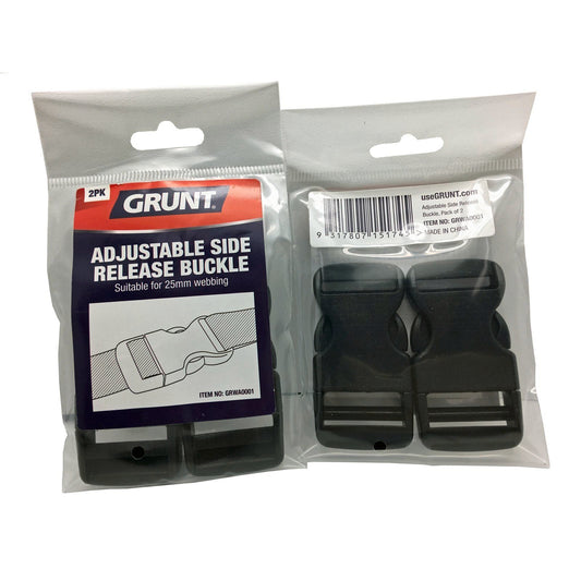 Grunt Adjustable Release Buckle - 25mm - 2 Pack