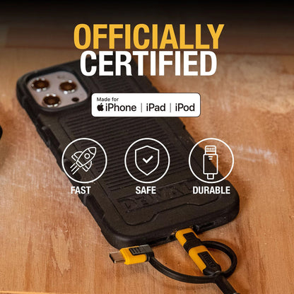 Dewalt Retractable Charging Cable - 1m - 3 in 1