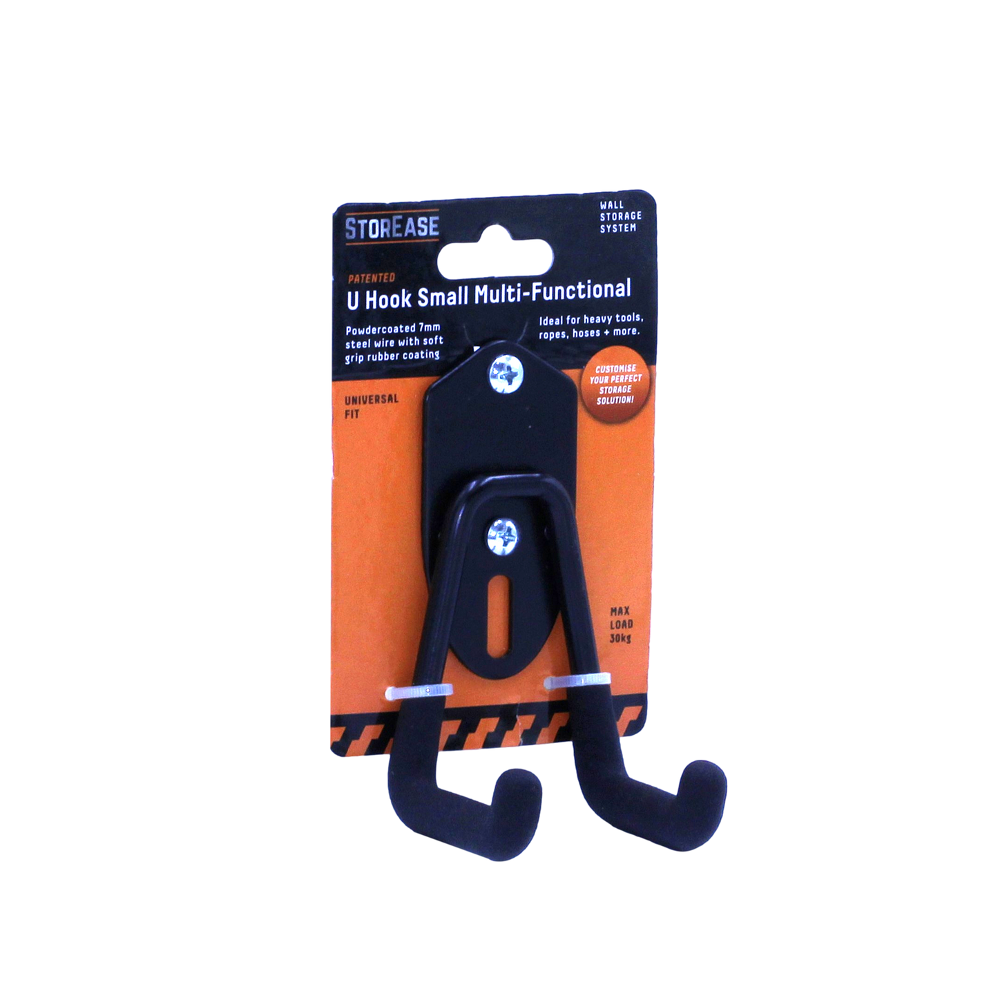 Storease Small Wall Storage System U Hook - 30kg - 60 x 115 x 65mm - Black