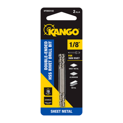 Kango HSS Double-Ended Rivet Drill Bit - 1/8" - 2 Pack