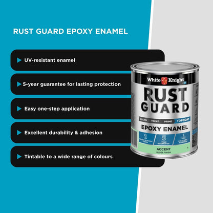 White Knight Rust Guard Accent Gloss Epoxy Enamel Paint - 1L
