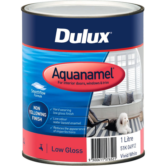 Dulux Vivid White Low Gloss Enamel Paint - 1L