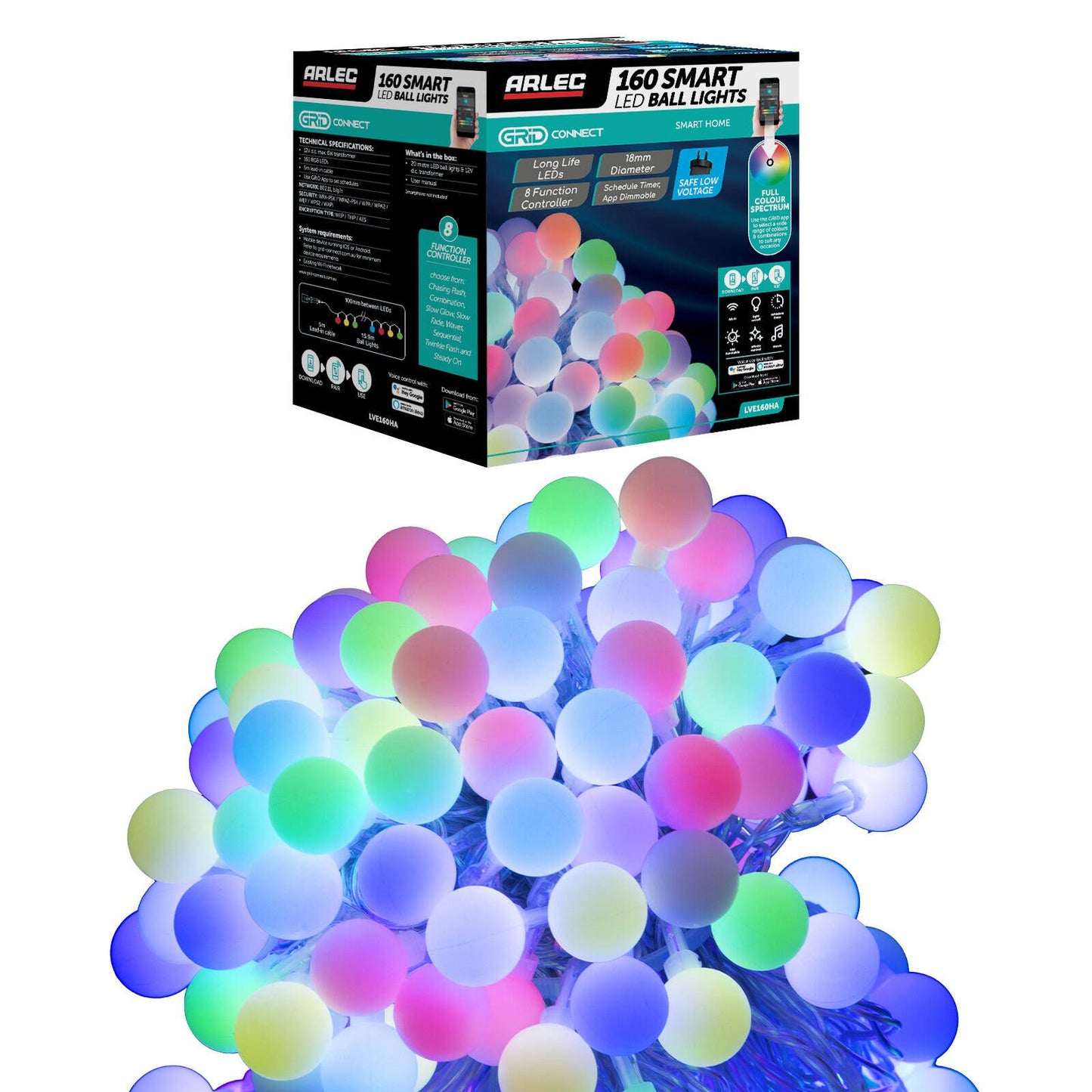 Arlec RGB Ball Lights - 18mm