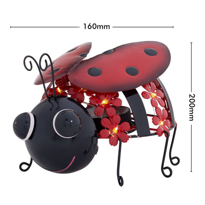 Click Solar Metal Animal Light Bug - Red