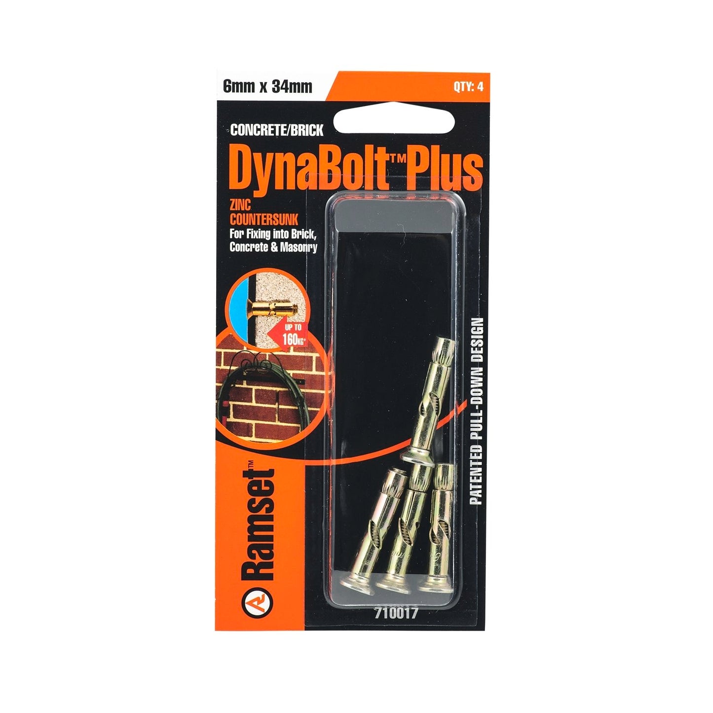 Ramset Dynabolt Plus - 6 x 34mm - 4 Pack