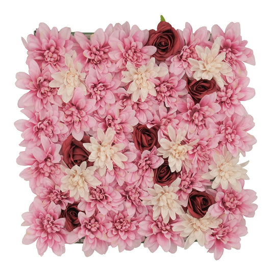 Un Real Dahlia Rose Flower Hedge Tile - 50 x 50cm