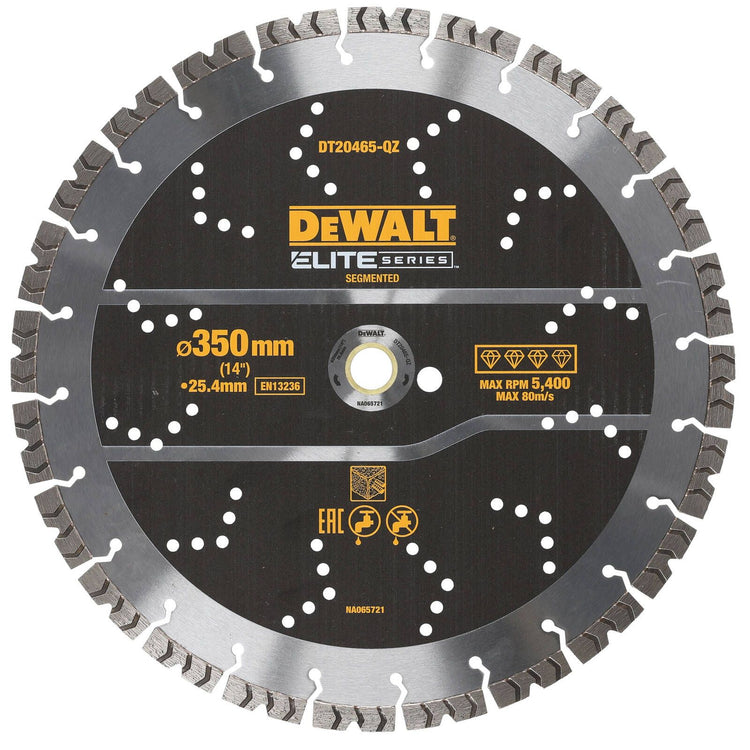 Dewalt Elite Segmented Rebar Concrete Blade - 350mm