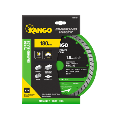 Kango Turbo Diamond Saw Blade - 180mm - Ultra Thin - Fast Cutting
