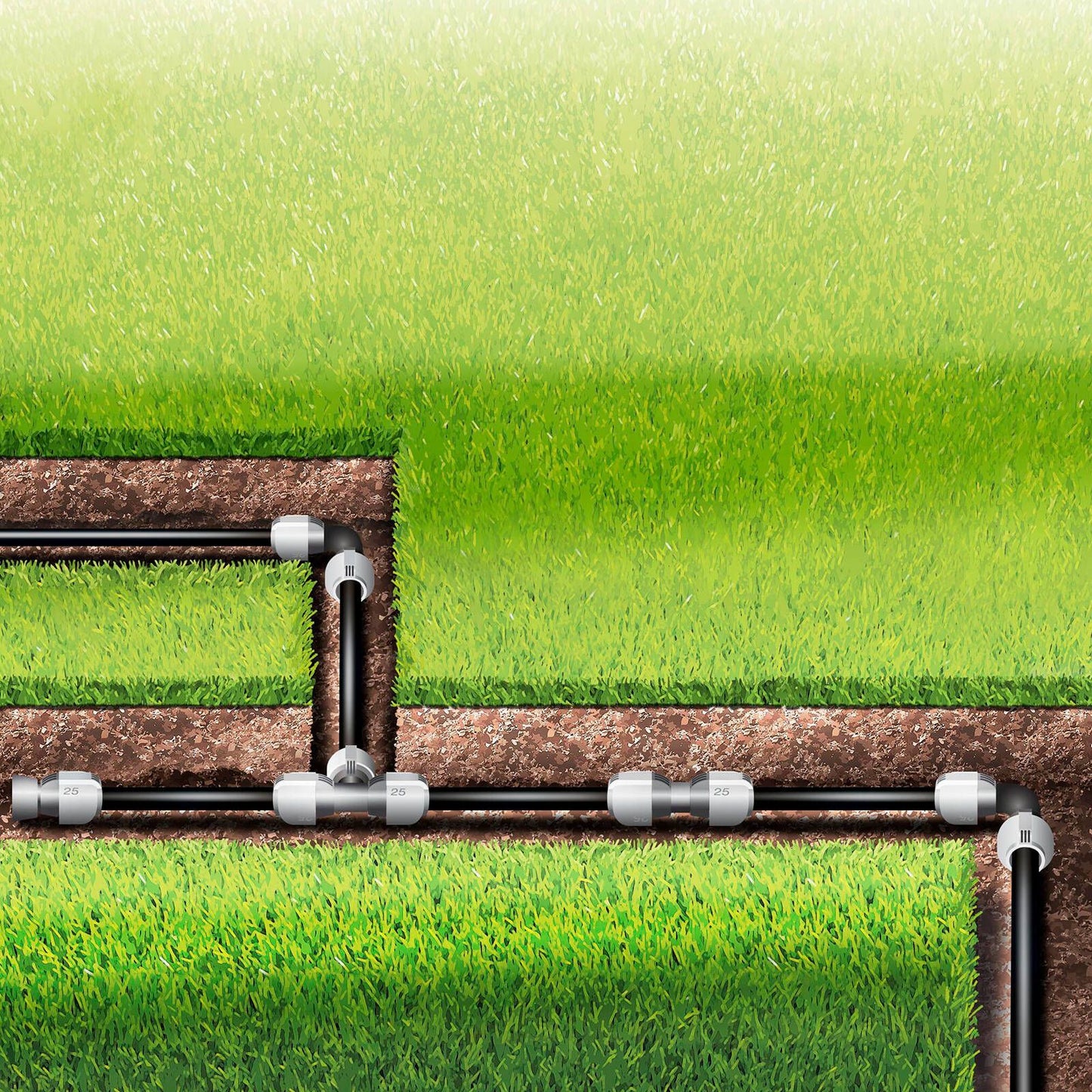 Gardena Pipeline T Piece - 25mm