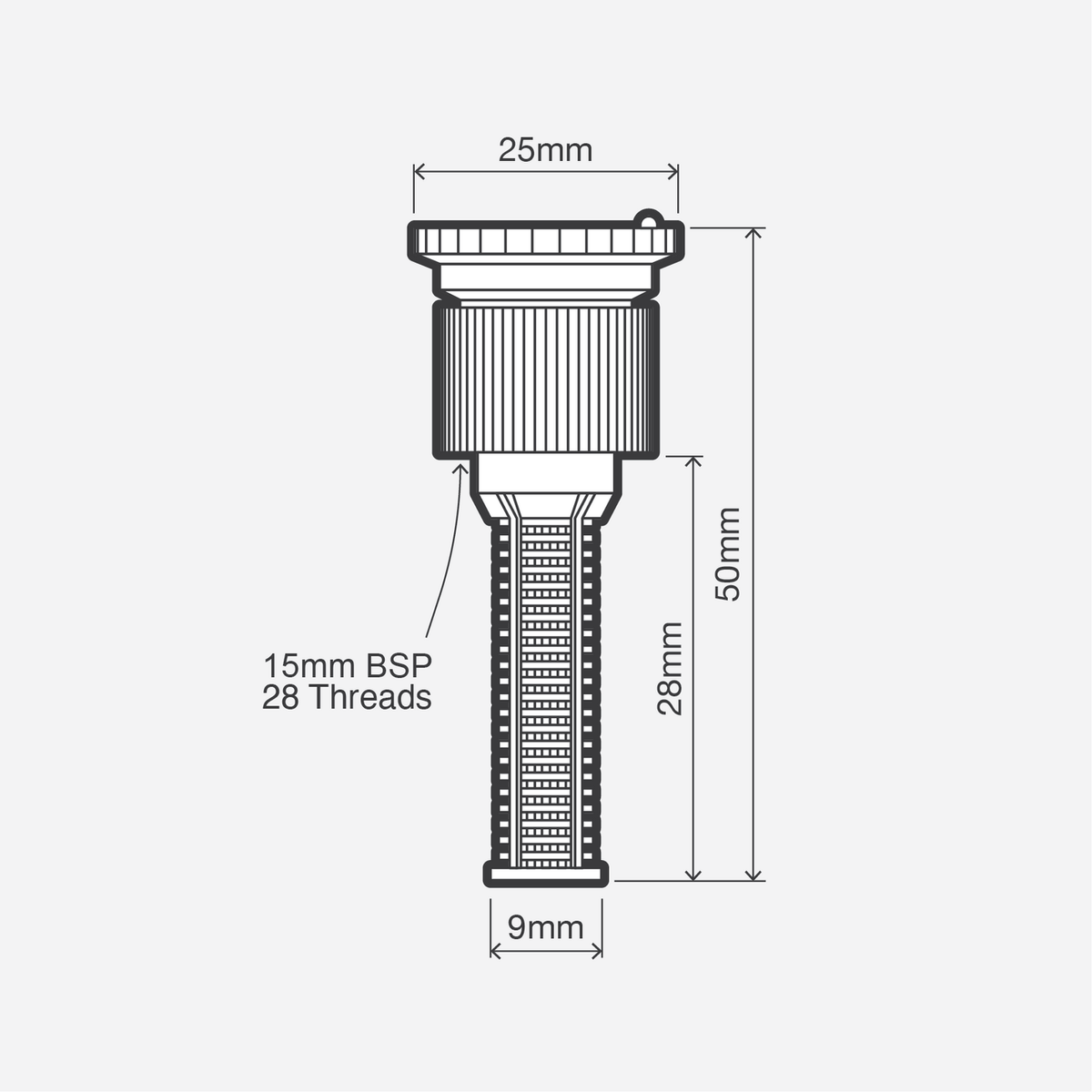 Holman Adjustable Nozzle - 2.4M - Plastic - 0 to 360 Degree Spray
