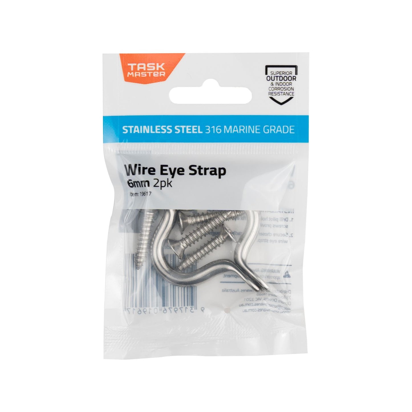 Taskmaster Wire Eye Strap - 6mm - 2 Pack