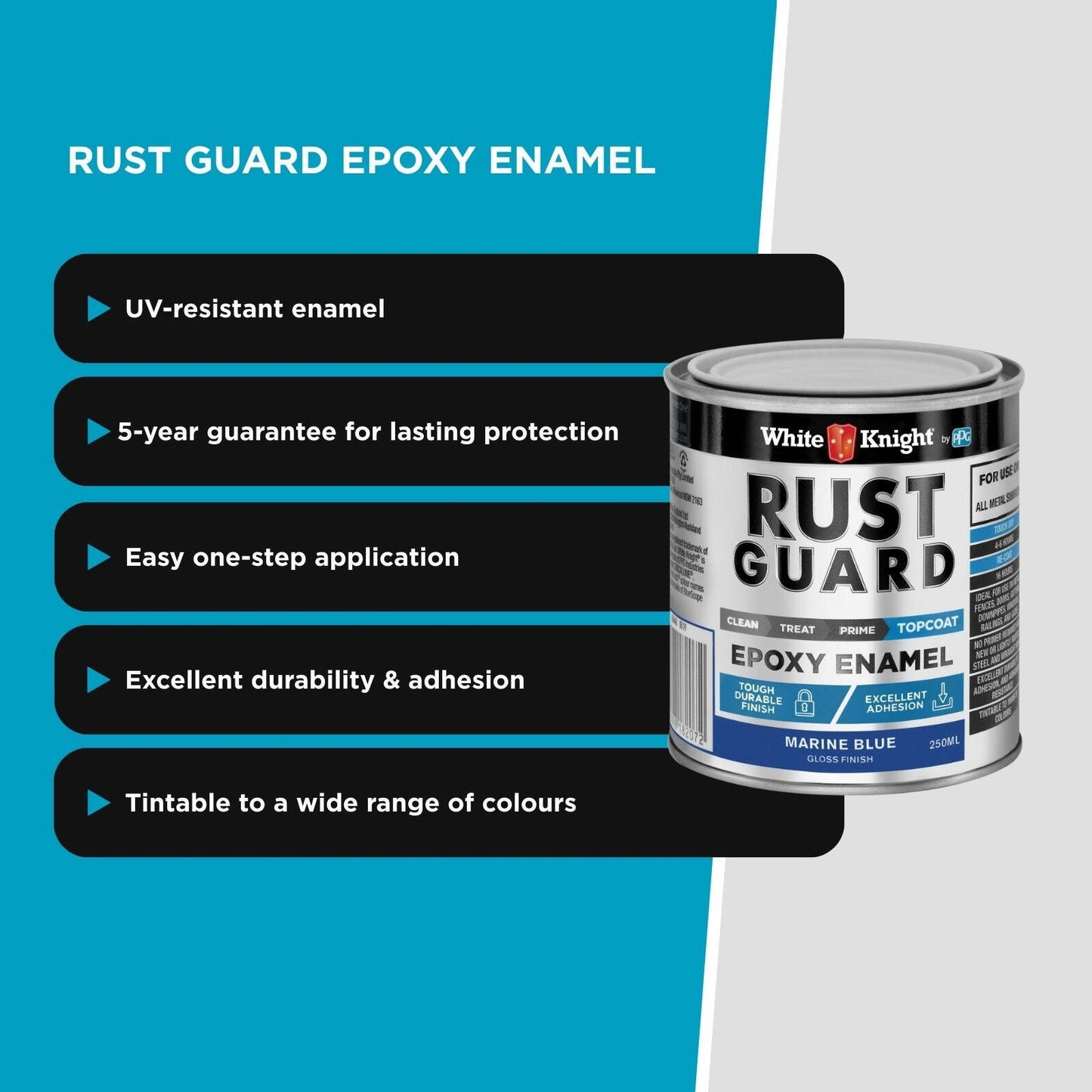 White Knight Rust Guard Epoxy Enamel - 250ml - Marine Blue