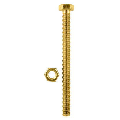 Pinnacle Hex Bolt and Nut - M8 x 100mm - Yellow - 2 Pack