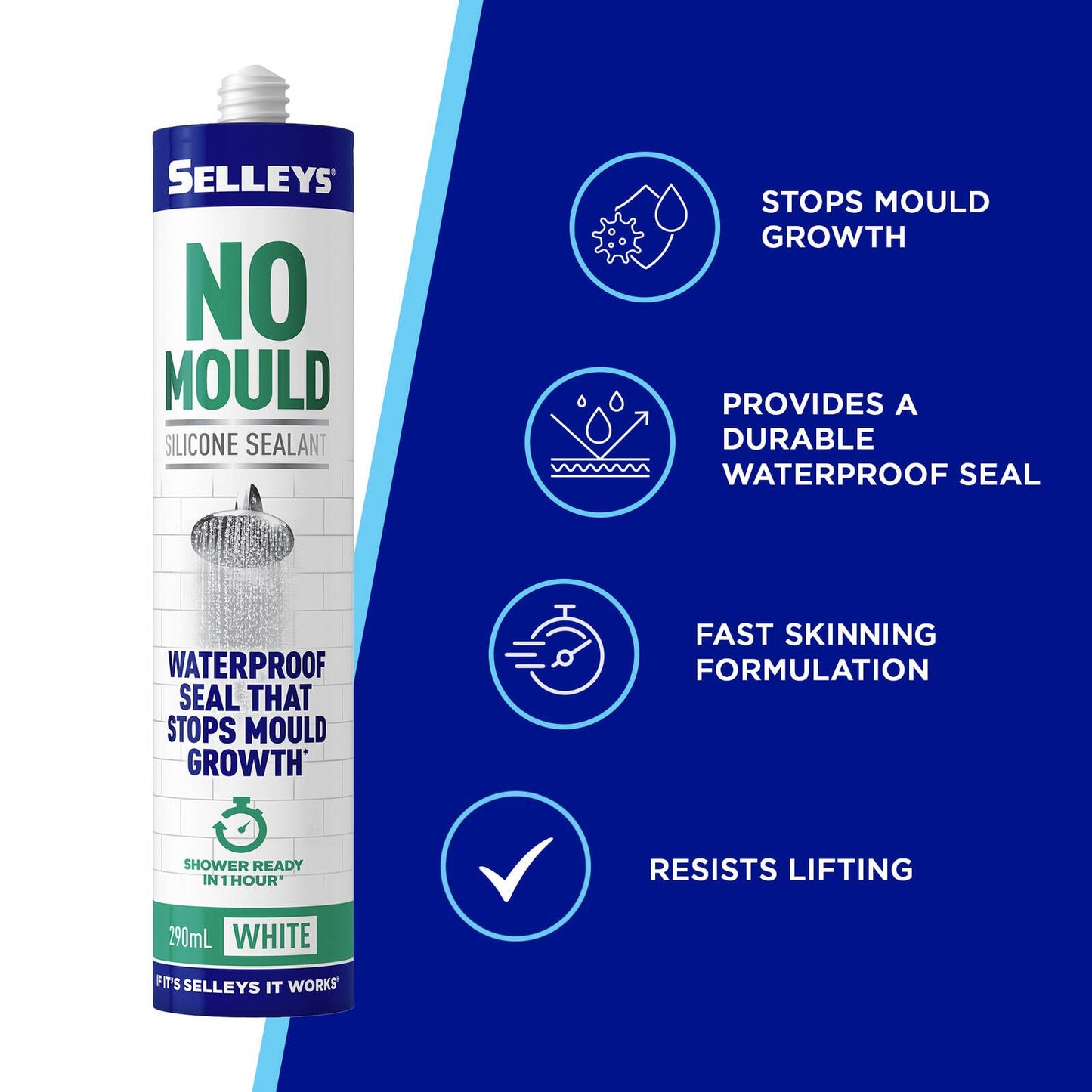 Selleys No Mould Resistant Silicone Sealant - 290ml - White