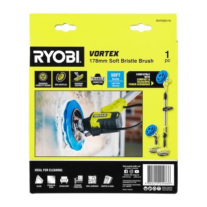 Ryobi Soft Bristle Power Scrubber Brush - 178mm
