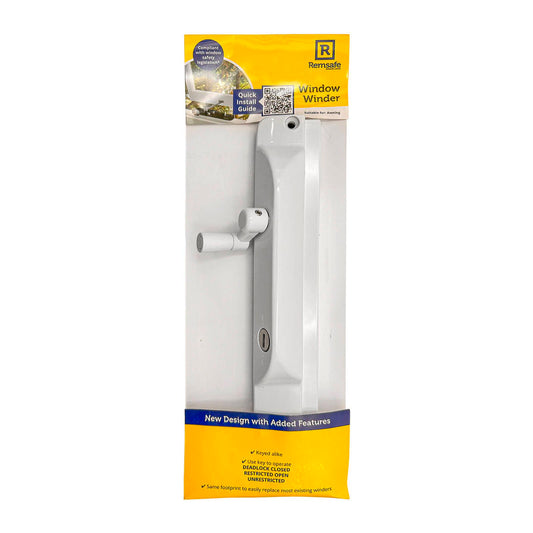 Remsafe Stainless Steel Window Winder - Key Operated - 280mm - White