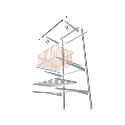 Flexi Storage Wire Basket 185mm White Steel Medium Ventilated