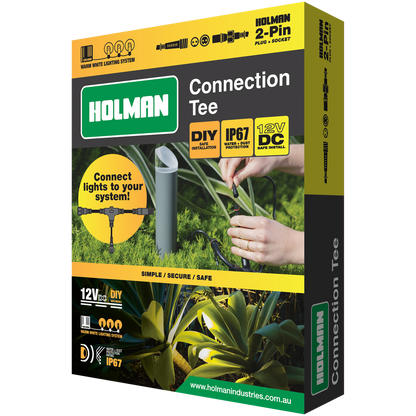 Holman Warm White Connection Tee - 2-Pin - Weather Resistant - Outdoor Use