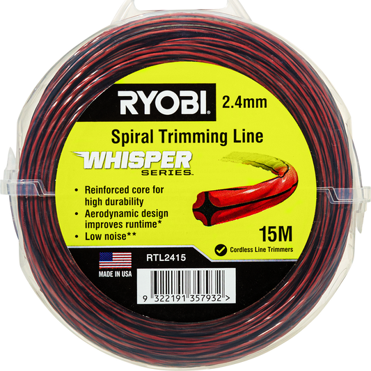 Ryobi Whisper Series Spiral Trimming Line 2.4mm x 15m