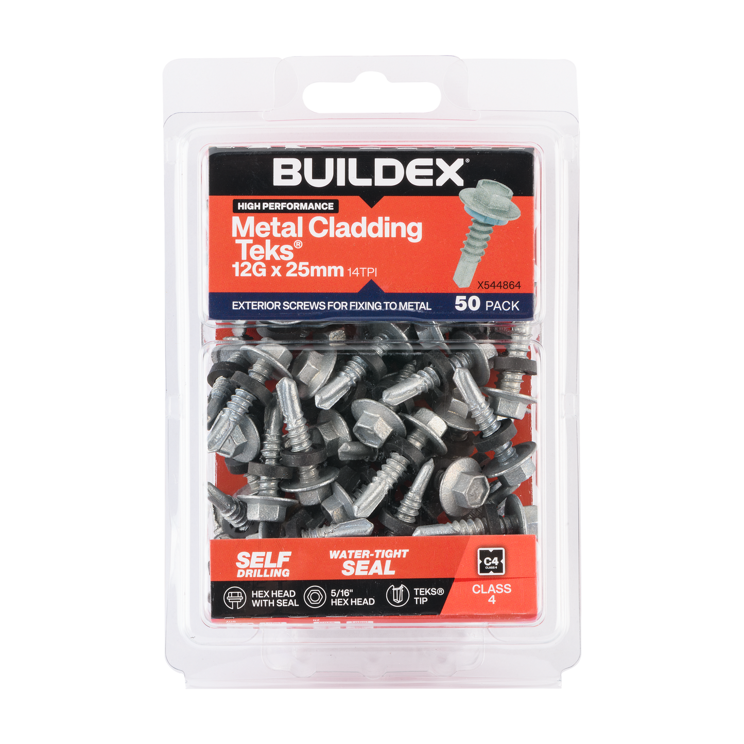 Buildex Cladding Fencing Teks Screws - 12g x 25mm - 50 Pack
