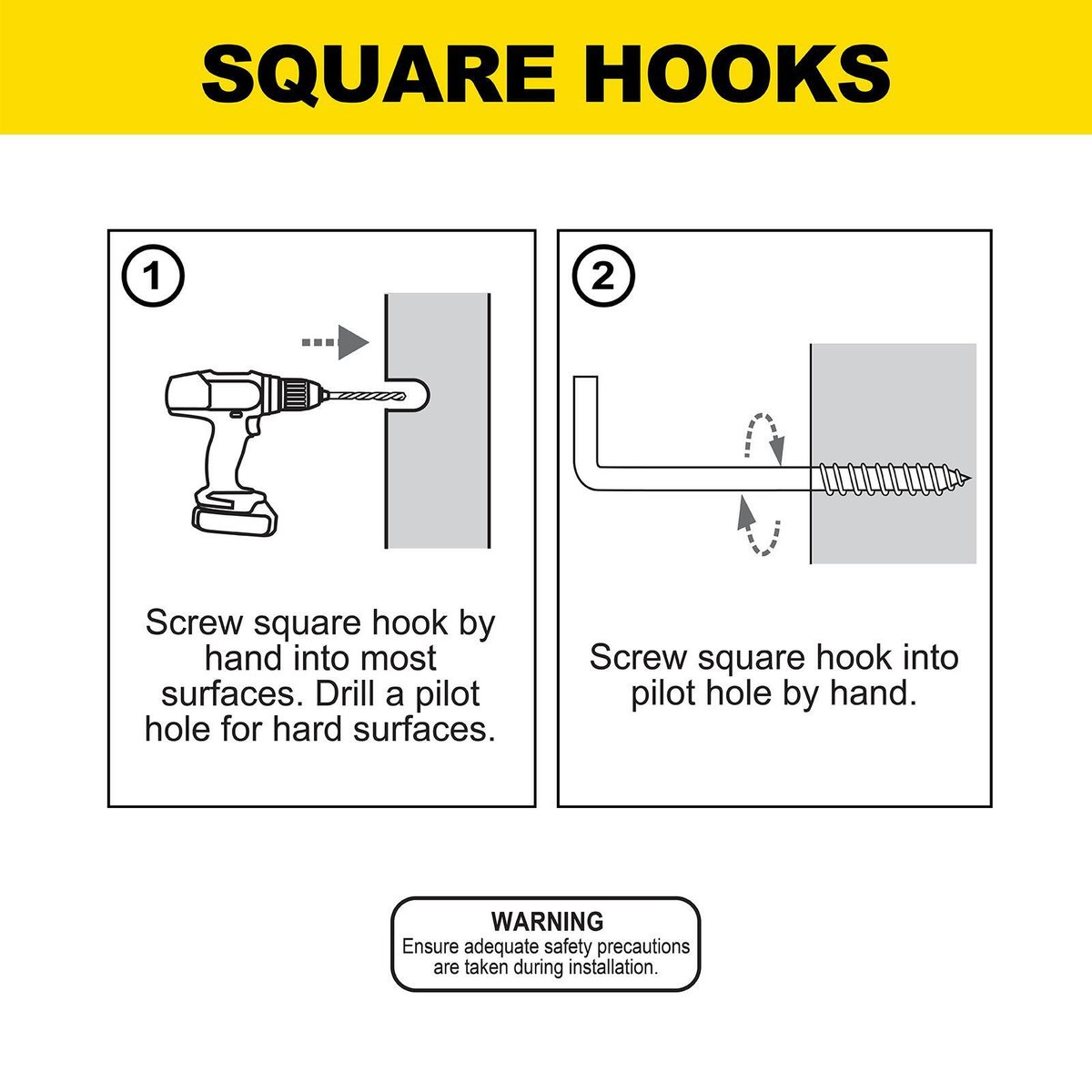 Everhang Zinc Plated Square Hook 35mm 20 Pack - Silver - 10kg Load Rating