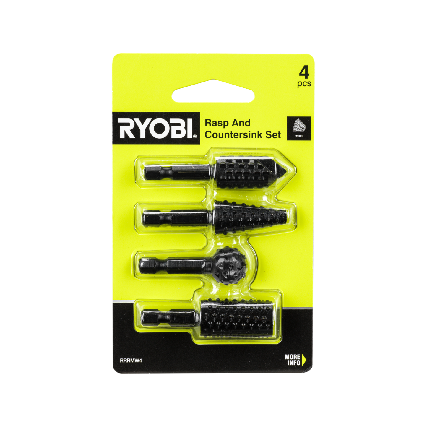 Ryobi Mixed Wood Rasp Set - 85 x 18 x 135mm - 4 Piece