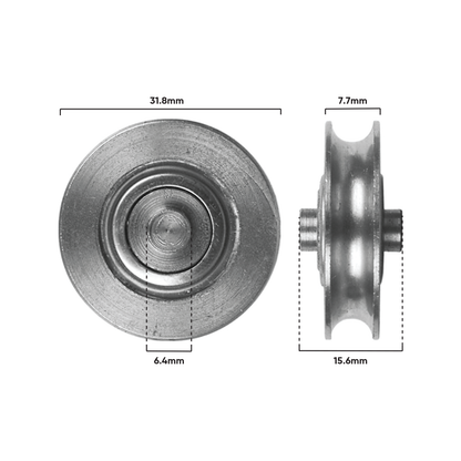 Rolltrak Concave Roller - 32mm - Stainless Steel