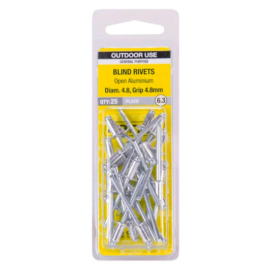 Otter Open Aluminium Blind Rivets - 8 x 4.8mm - 25 Pack