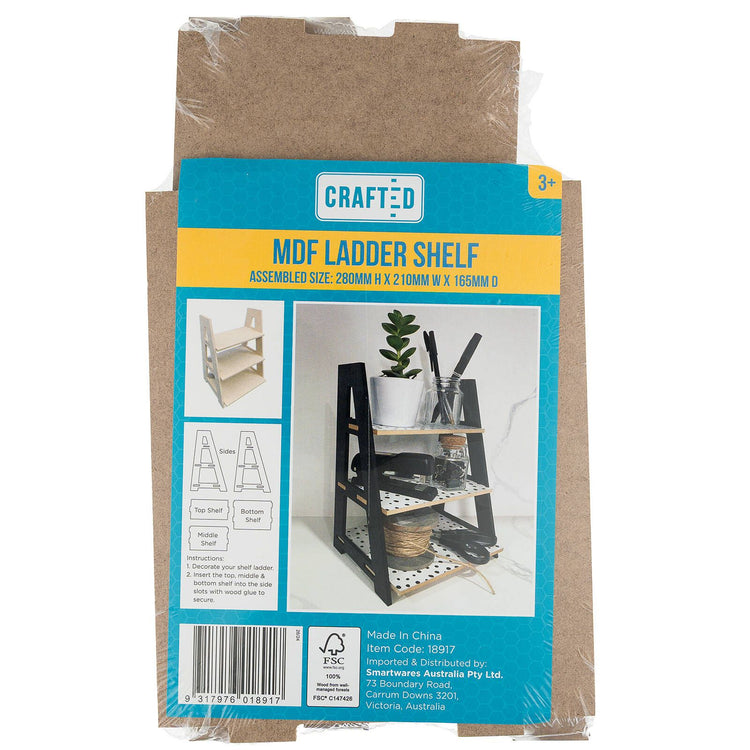 Crafted MDF Shelf Ladder - 28cm