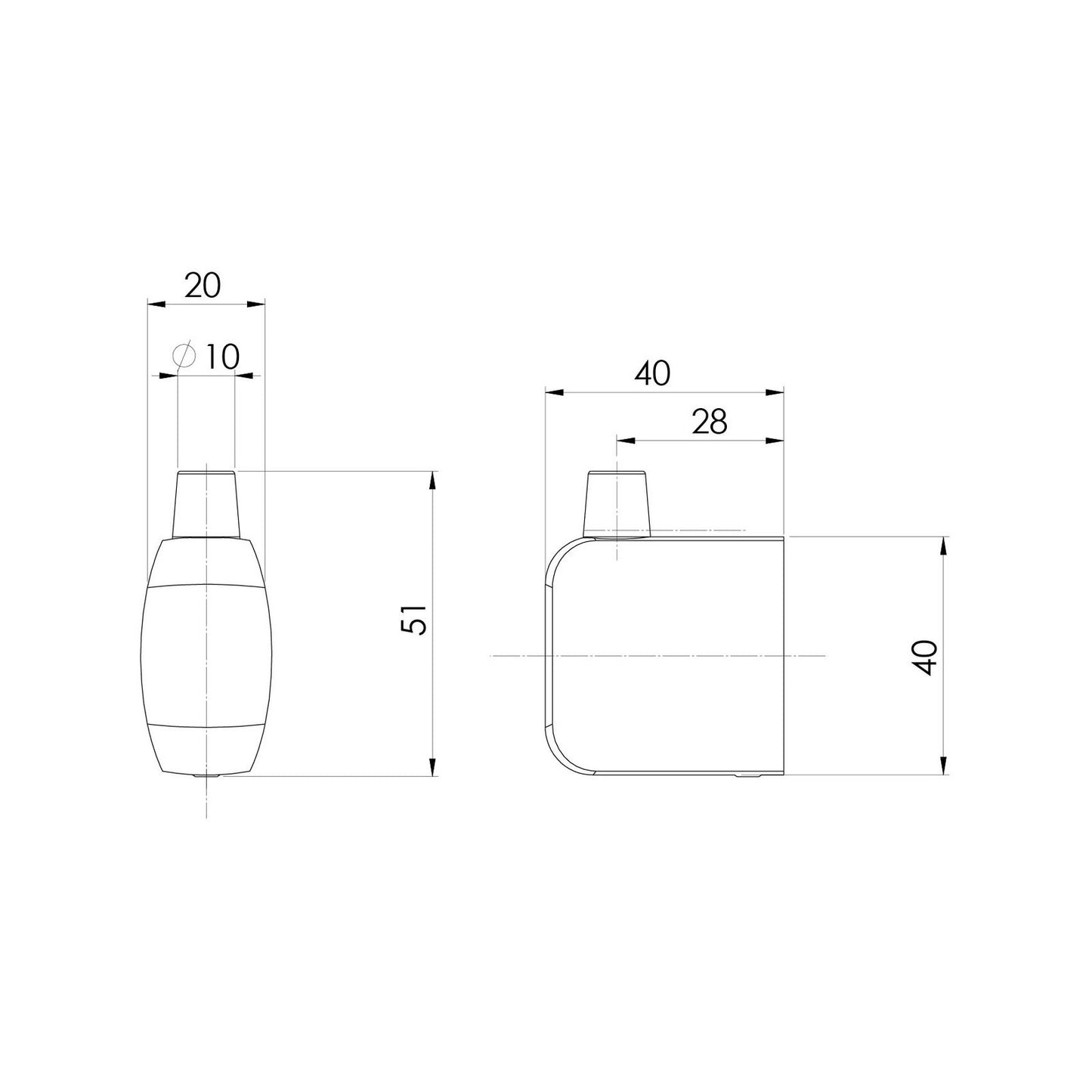 Phoenix Matte Black Aplo Robe Hook - 55 x 50 x 70mm