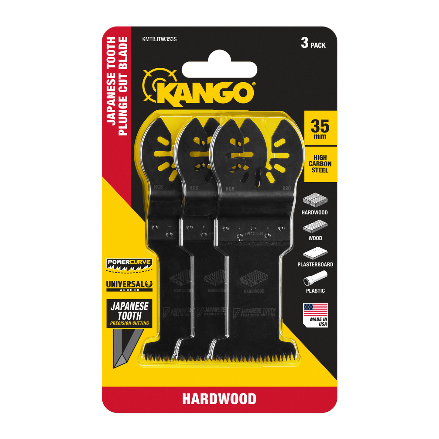 Kango Japanese Tooth Plunge Cut Blade - 35mm - 3 Pack