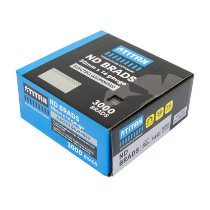 Titan Collated Nail Brads - 50mm - Electro Galvanised - 3000 Pack
