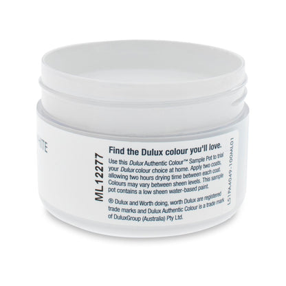 Dulux Casper White Quarter Sample Pot 100ml Water Based Low Sheen