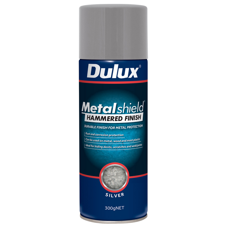 Dulux 300g Metalshield Hammered Finish Spray Paint Silver
