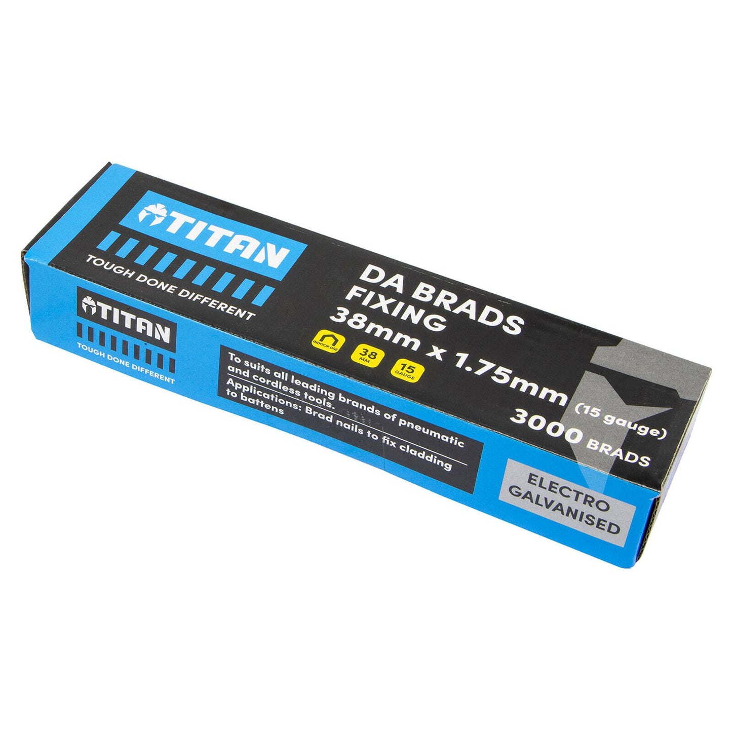 Titan Collated Nail Brads - 38 x 1.75mm - Electro Galvanised - 3000 Pack